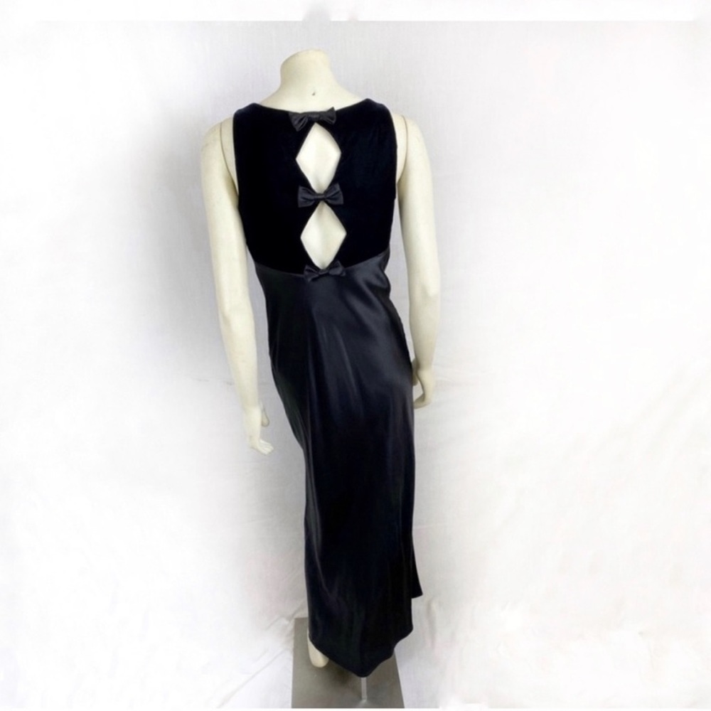 Vintage 90s Maxi Black black Fitted dress size S - Picture 2 of 7